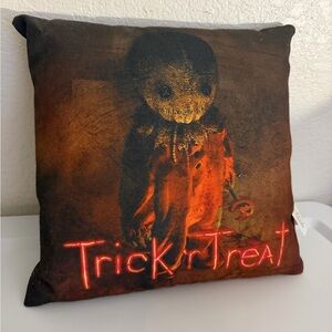 Spirit Trick or Treat Halloween Pillow in Black and Orange